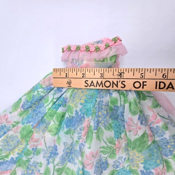 Vintage Dorothy Starling Doll Dress Vintage Hydrangea Floral Print Puffy Skirt - Picture 6 of 7